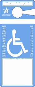 Example of blue disabled placard
